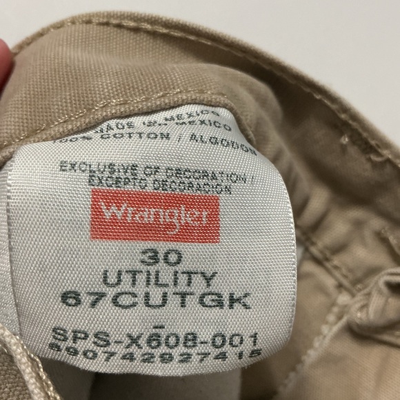 Wrangler Originals Sz 30 Carpenter Khaki Men’s Shorts - Skater/Grunge Y2K - Picture 4 of 9